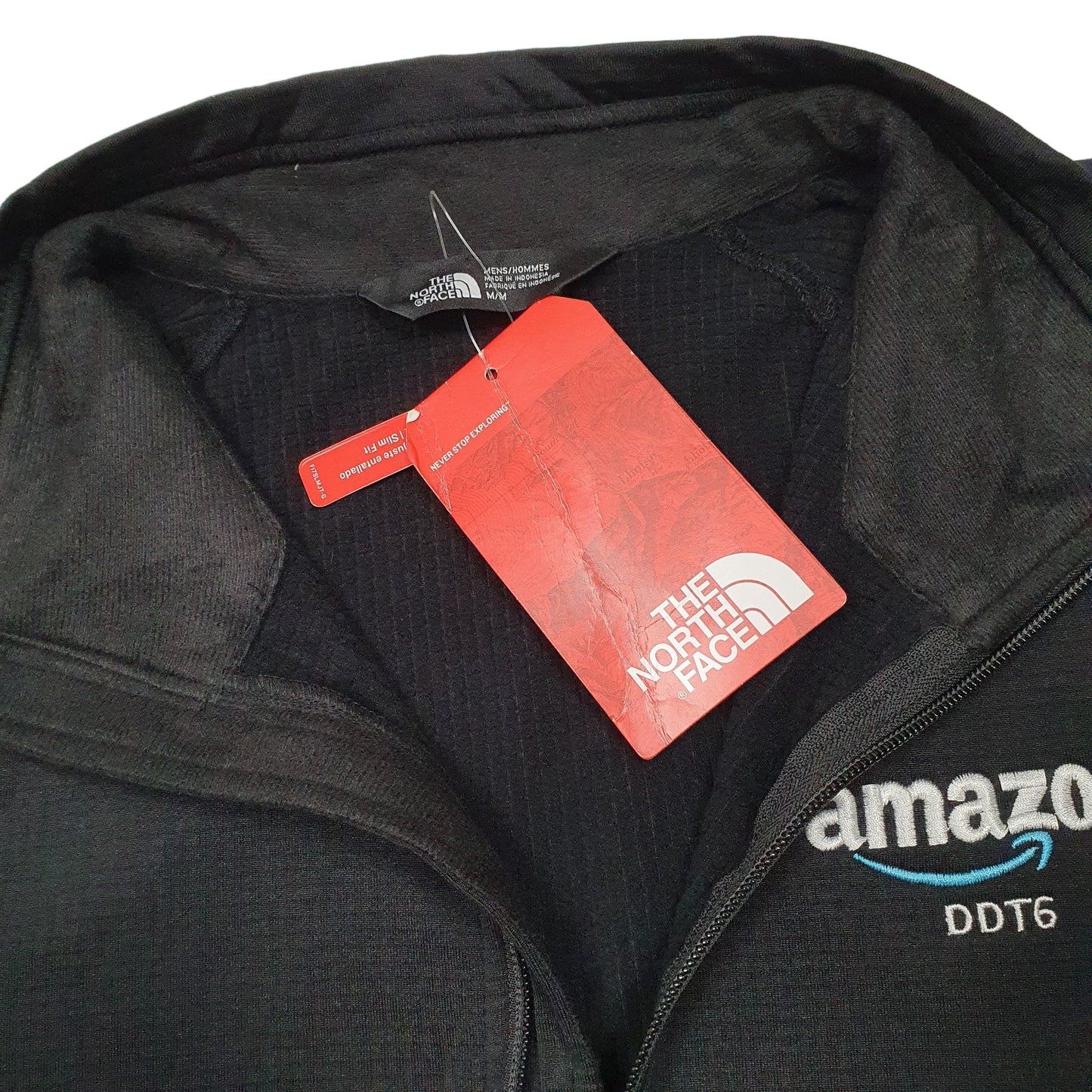 Mens Black The North Face Amazon Slim Fit Mountain Peaks Quarter Zip Jumper