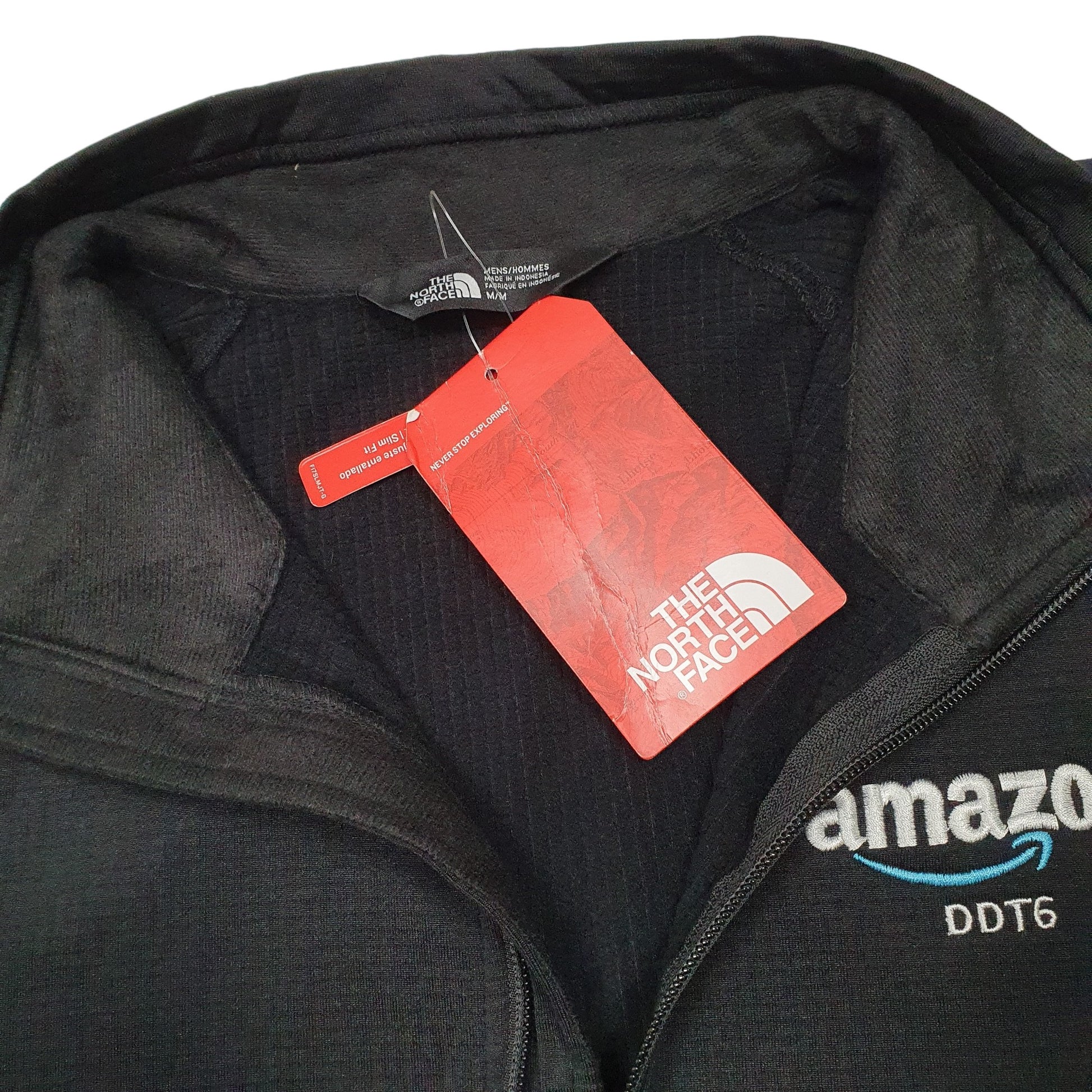 Mens Black The North Face Amazon Slim Fit Mountain Peaks Quarter Zip Jumper