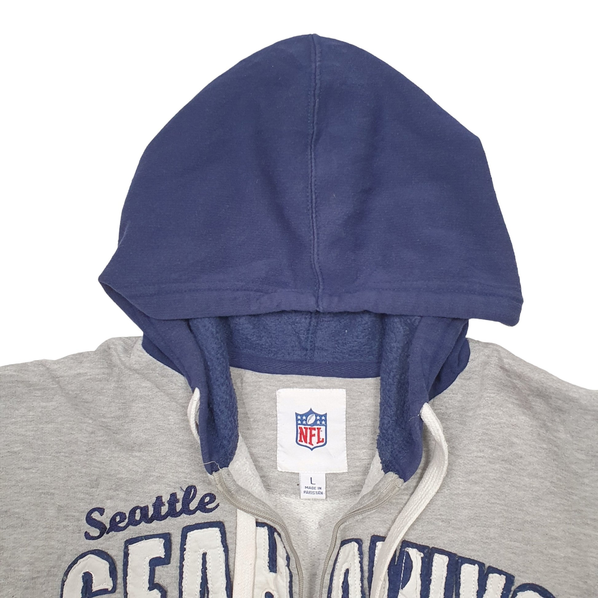 Mens Grey NFL Seattle Seahawks Football Full Zip Jumper