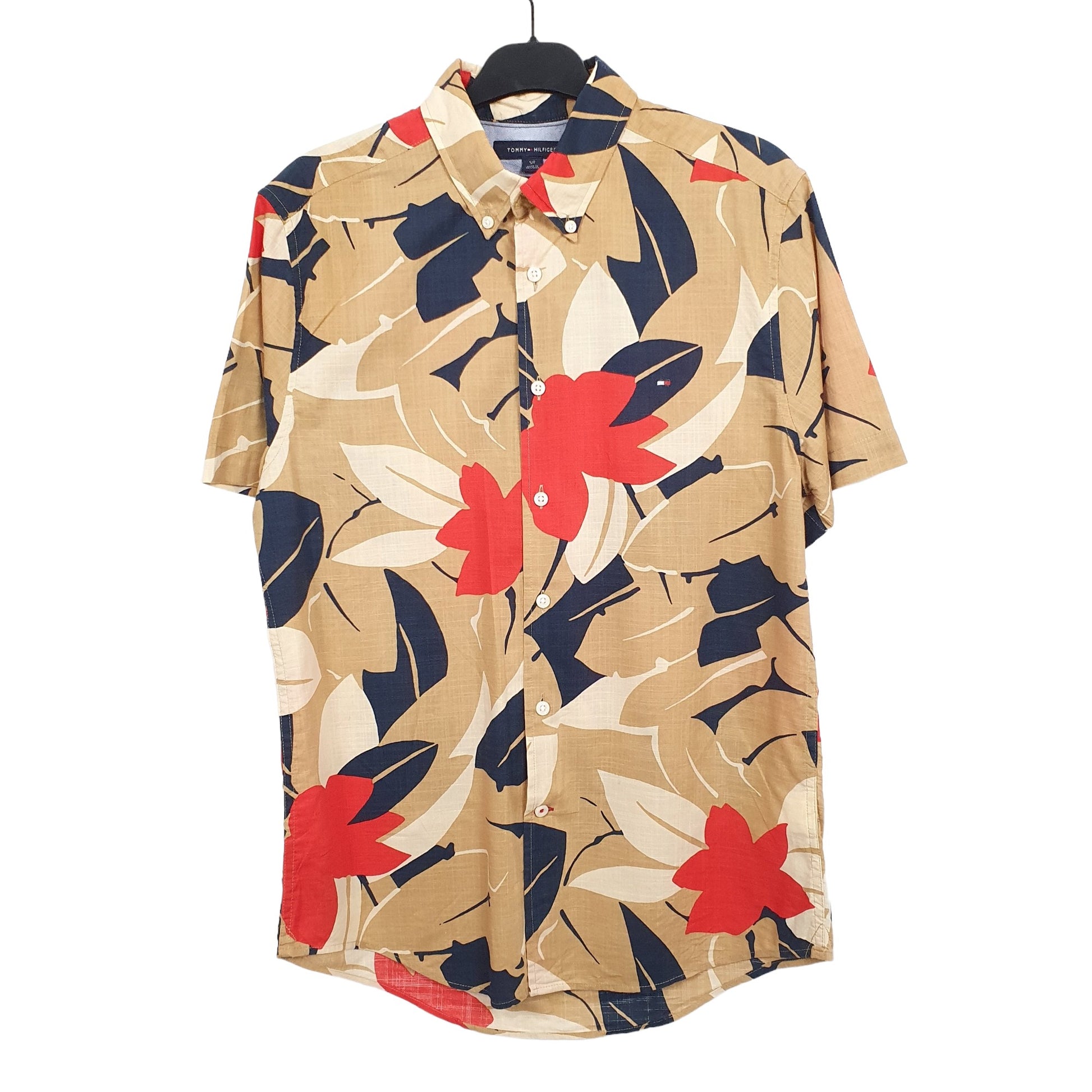 Tommy Hilfiger Pattern Leaves Short Sleeve Regular Fit Shirt Brown