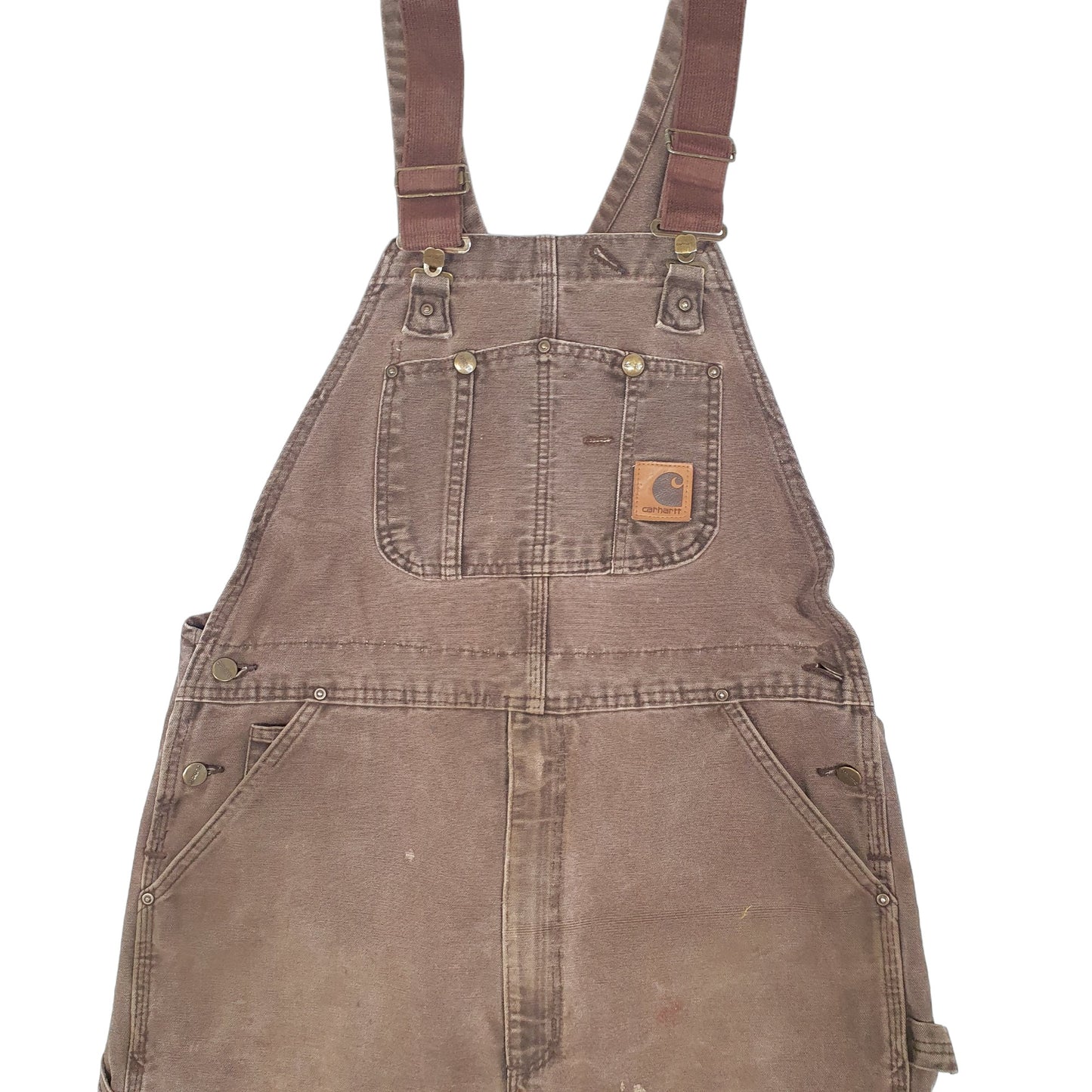 Mens Brown Carhartt Vintage 2000s Double Knee Dungaree Trousers