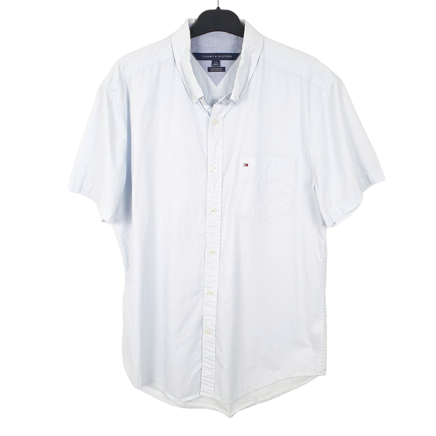 Tommy Hilfiger Short Sleeve Custom Fit Shirt Blue