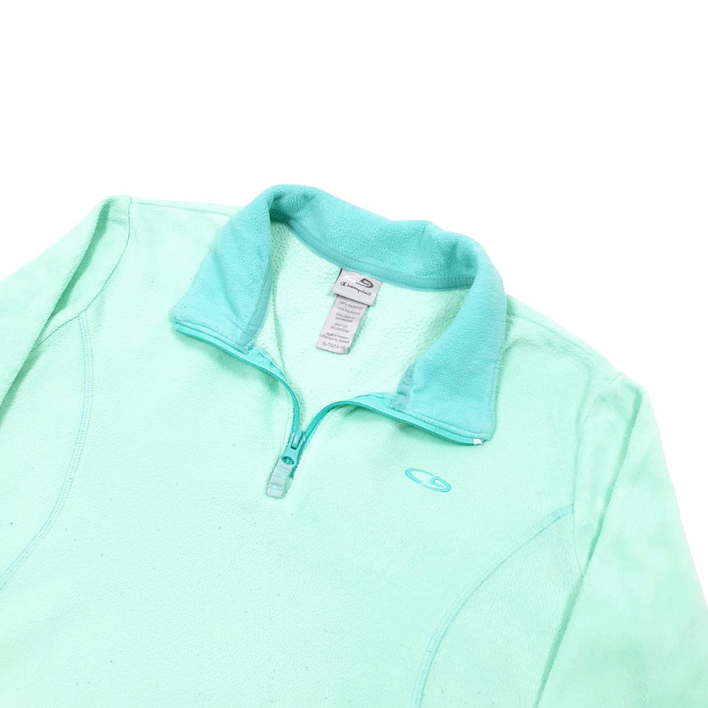 Champion Womens Quarter Zip Fleece XS Green