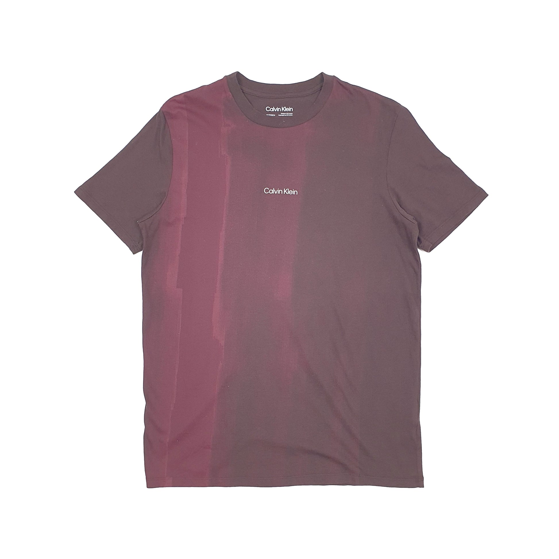 Calvin Klein Spellout Short Sleeve T Shirt Burgundy