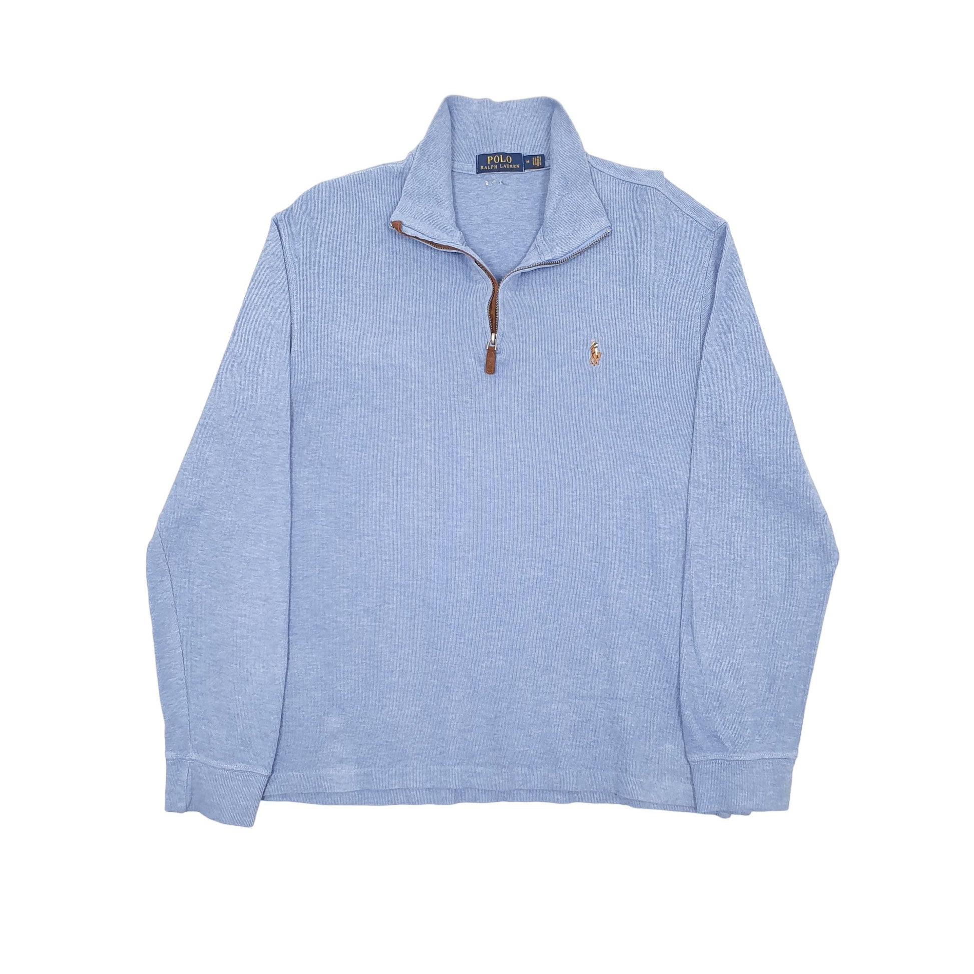 Mens Blue Polo Ralph Lauren Estate Rib Quarter Zip Jumper