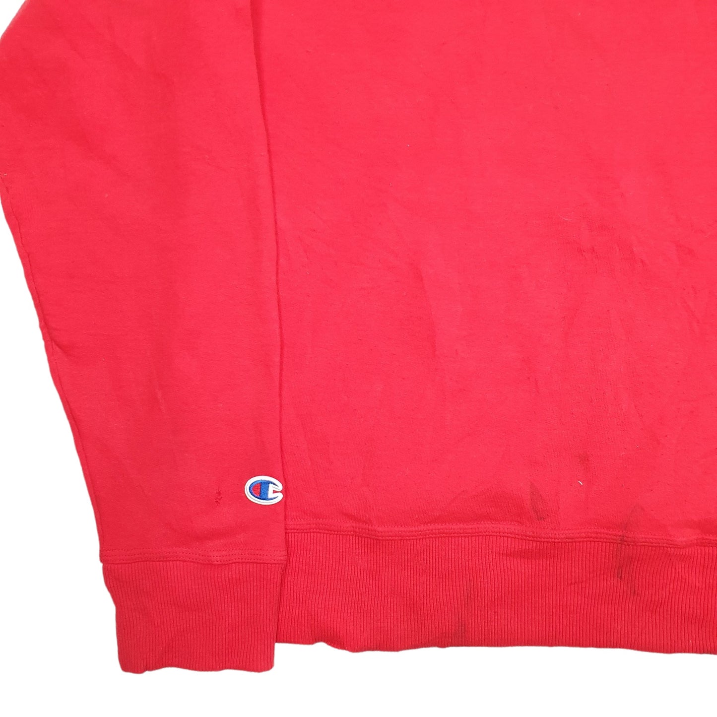 Mens Red Champion Spellout Hoodie Jumper