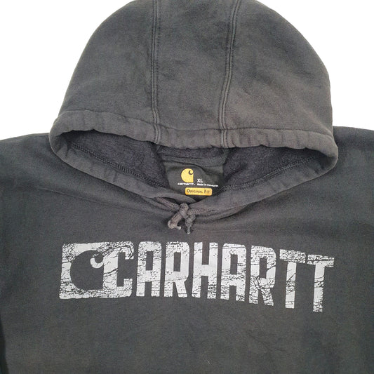 Mens Black Carhartt Spellout Hoodie Jumper