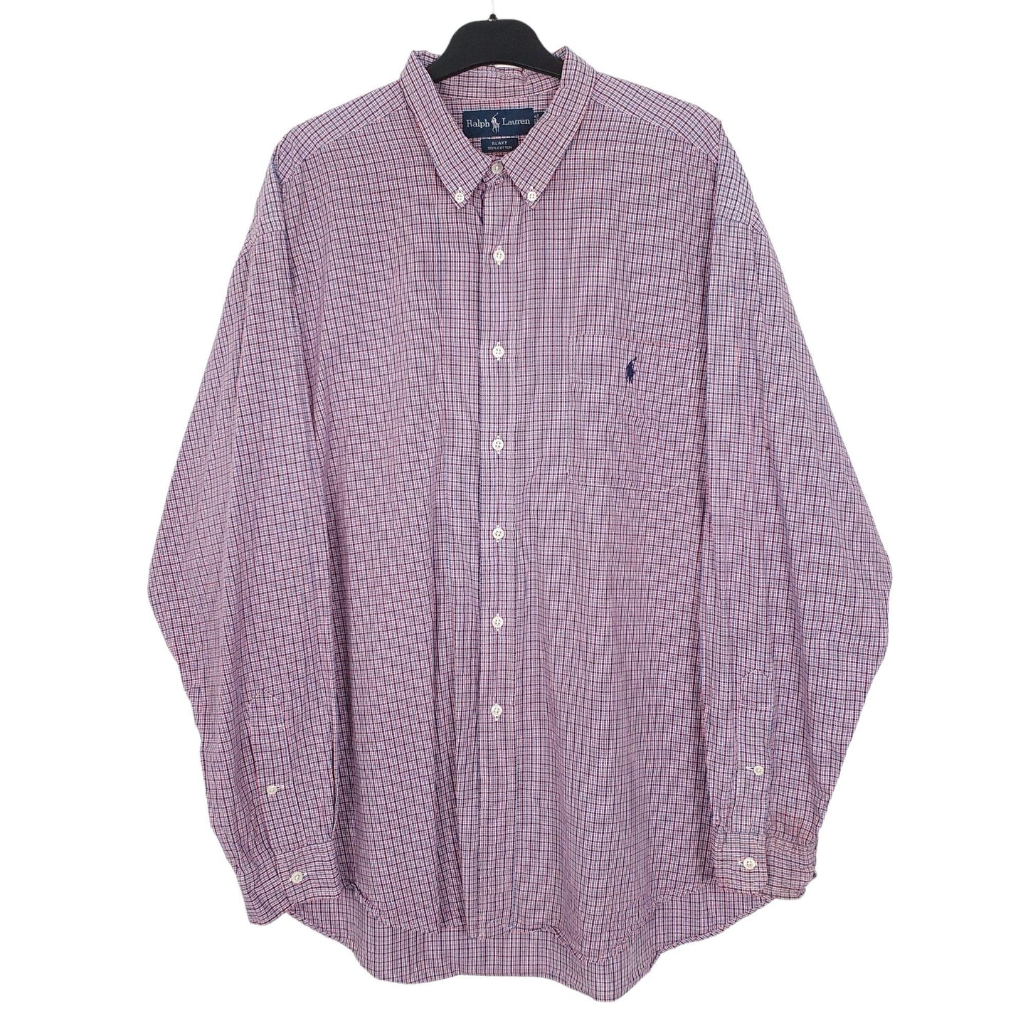 Ralph Lauren Long Sleeve Blake Fit Check Shirt Red