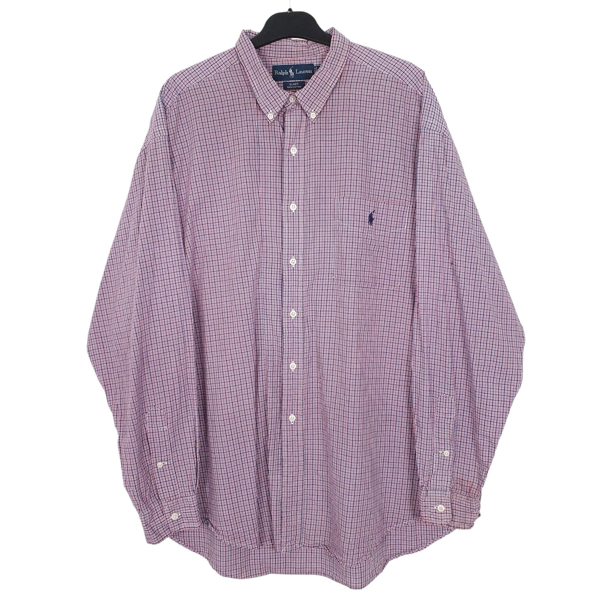 Ralph Lauren Long Sleeve Blake Fit Check Shirt Red