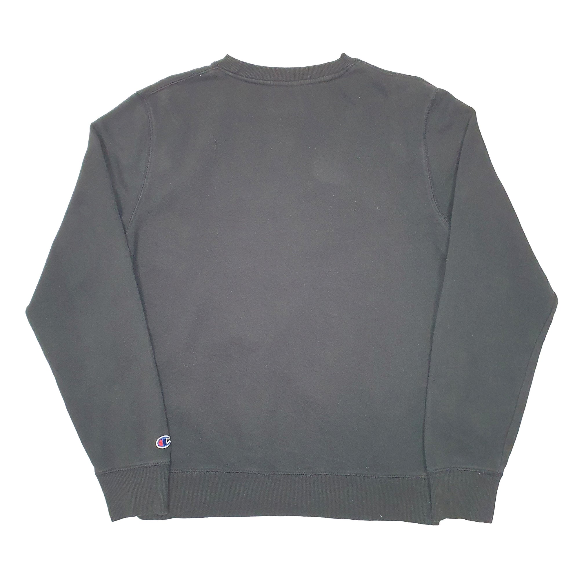 Mens Black Champion Spellout Crewneck Jumper