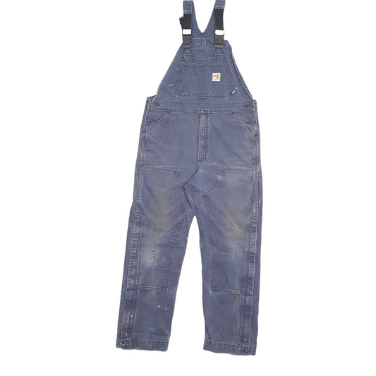 Mens Navy Carhartt FR Double Knee Dungaree Trousers