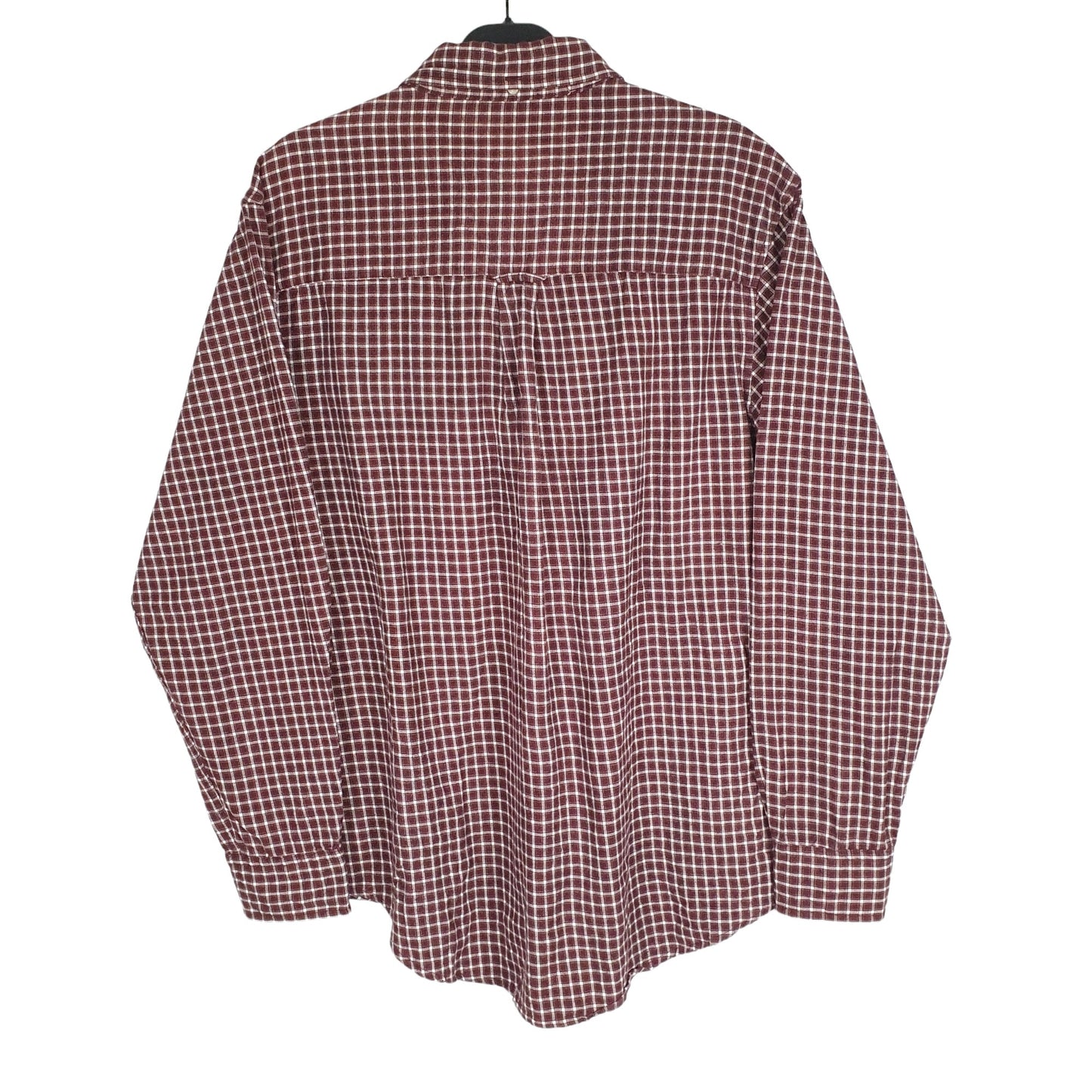 Ivy Crew Flannel Shacket Long Sleeve Regular Fit Check Shirt Burgundy