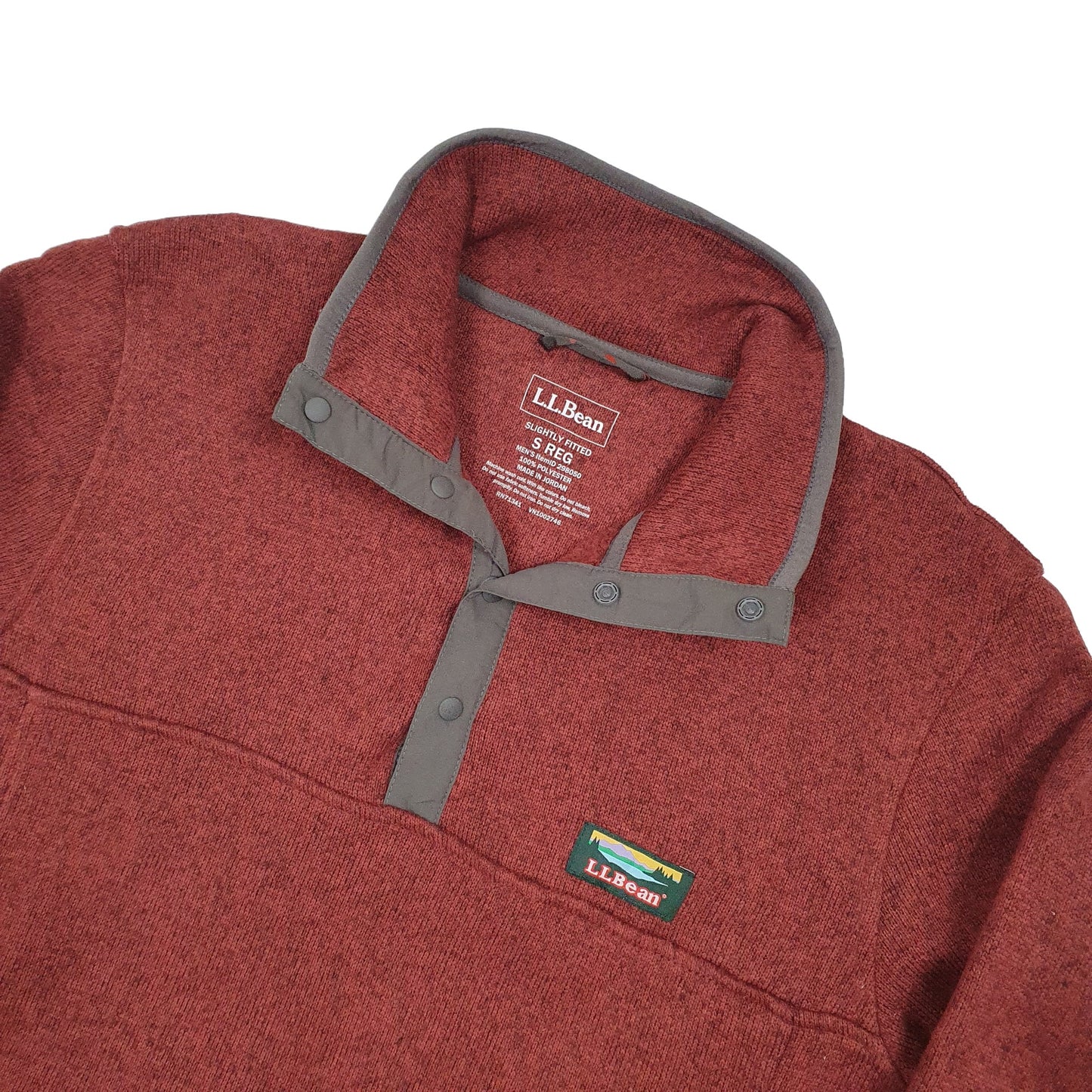 L.L.Bean Quarter Zip Fleece S Red
