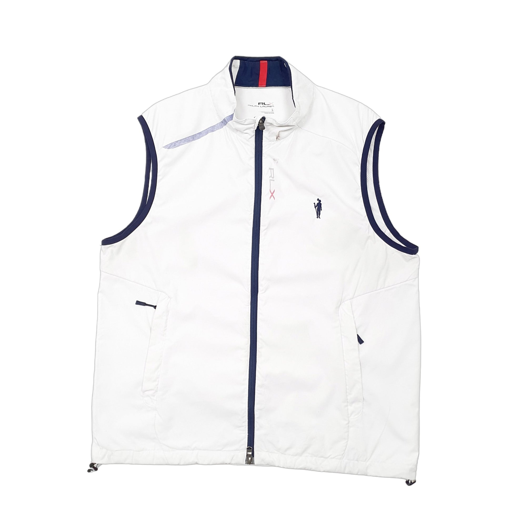 Mens White Ralph Lauren RLX Gilet Jumper