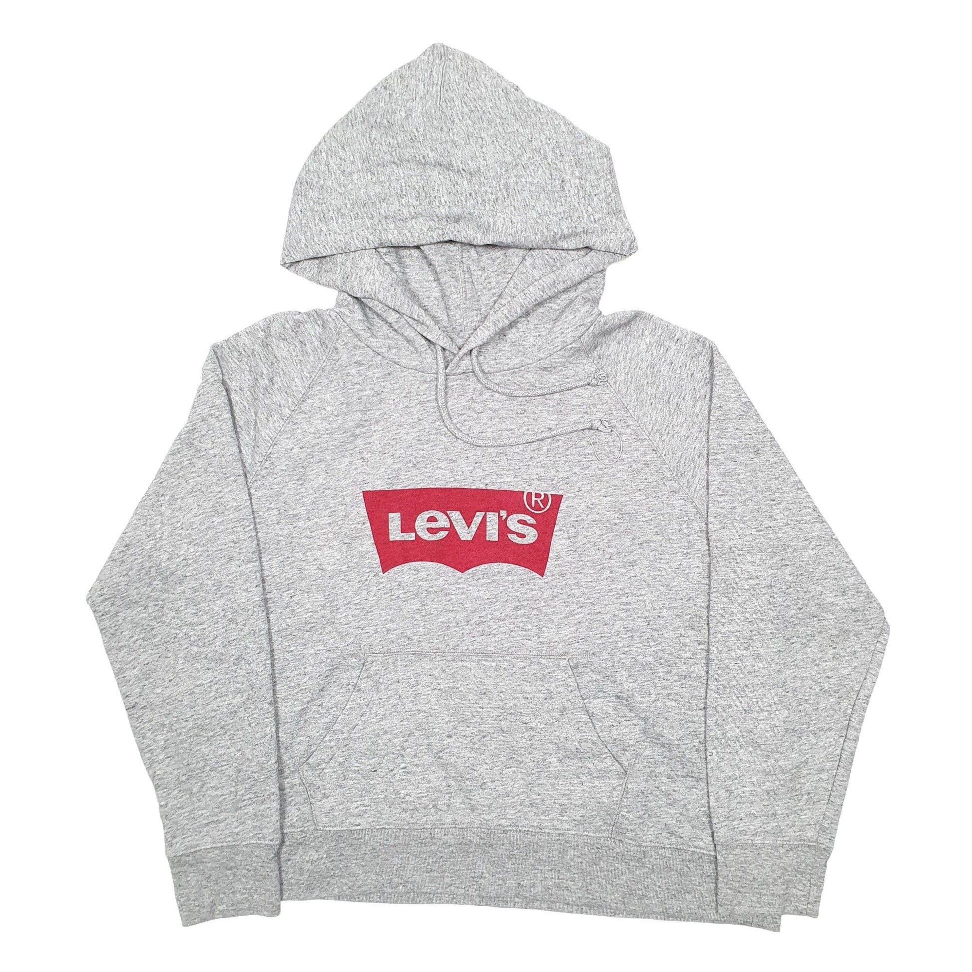 Womens Grey Levis Spellout Hoodie Jumper