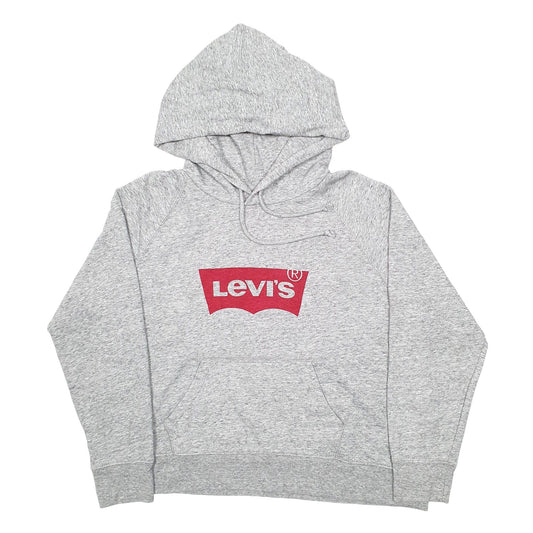 Womens Grey Levis Spellout Hoodie Jumper