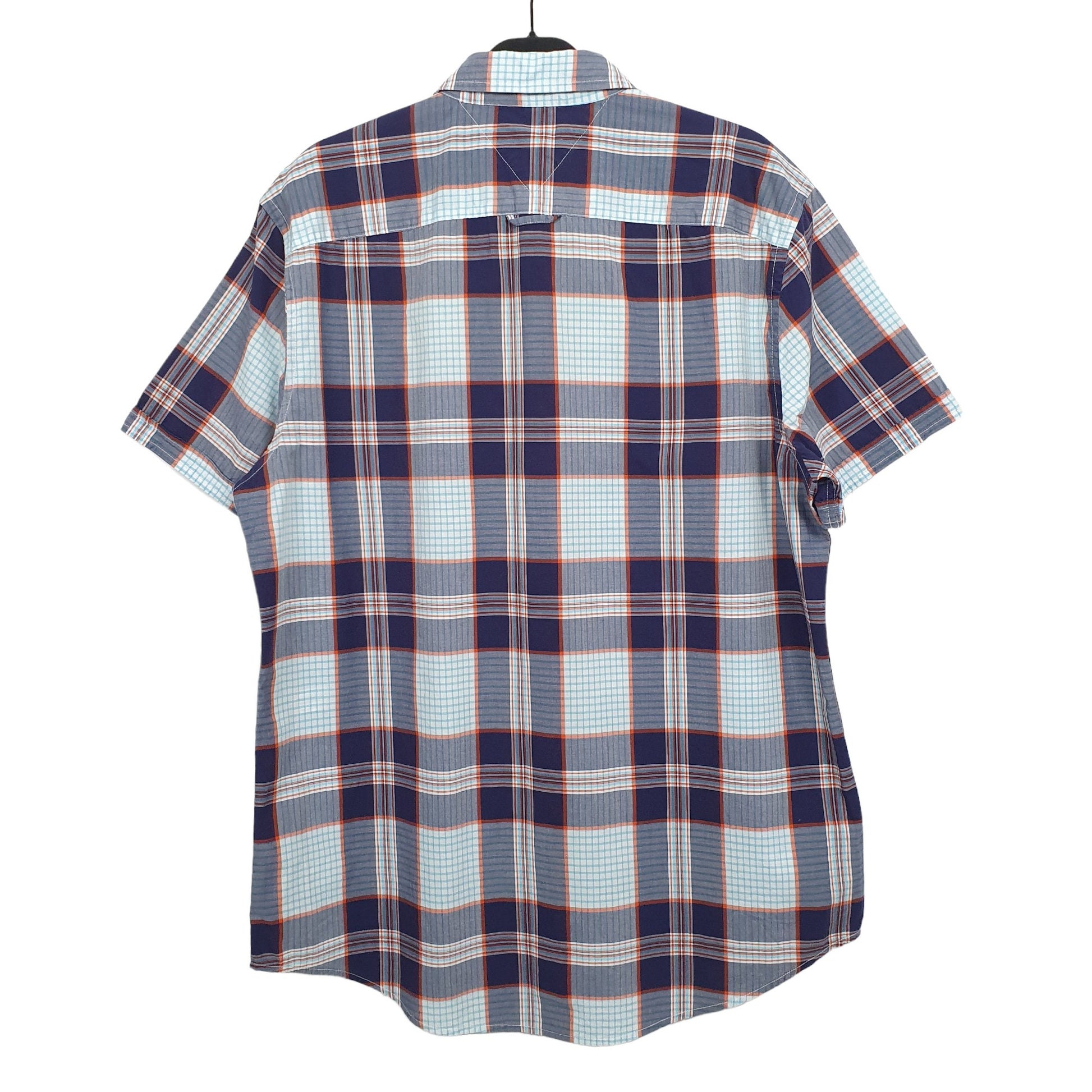 Tommy Hilfiger Short Sleeve Regular Fit Check Shirt Blue
