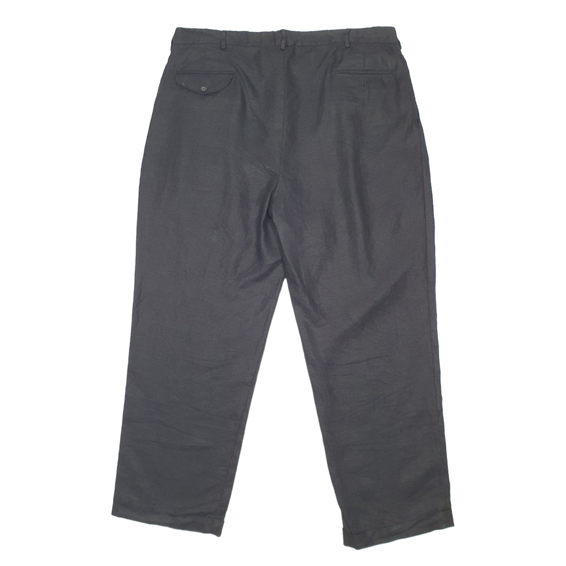 Mens Black Polo Ralph Lauren Linen Chino Trousers
