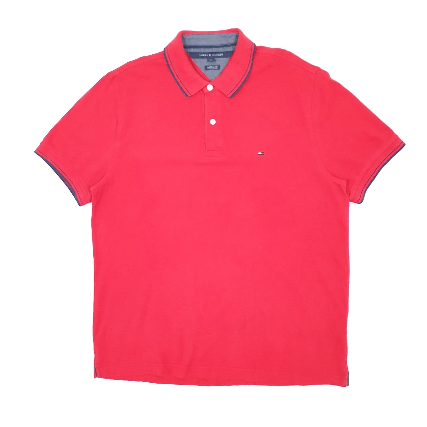 Mens Red Tommy Hilfiger Classic Fit Short Sleeve Polo Shirt