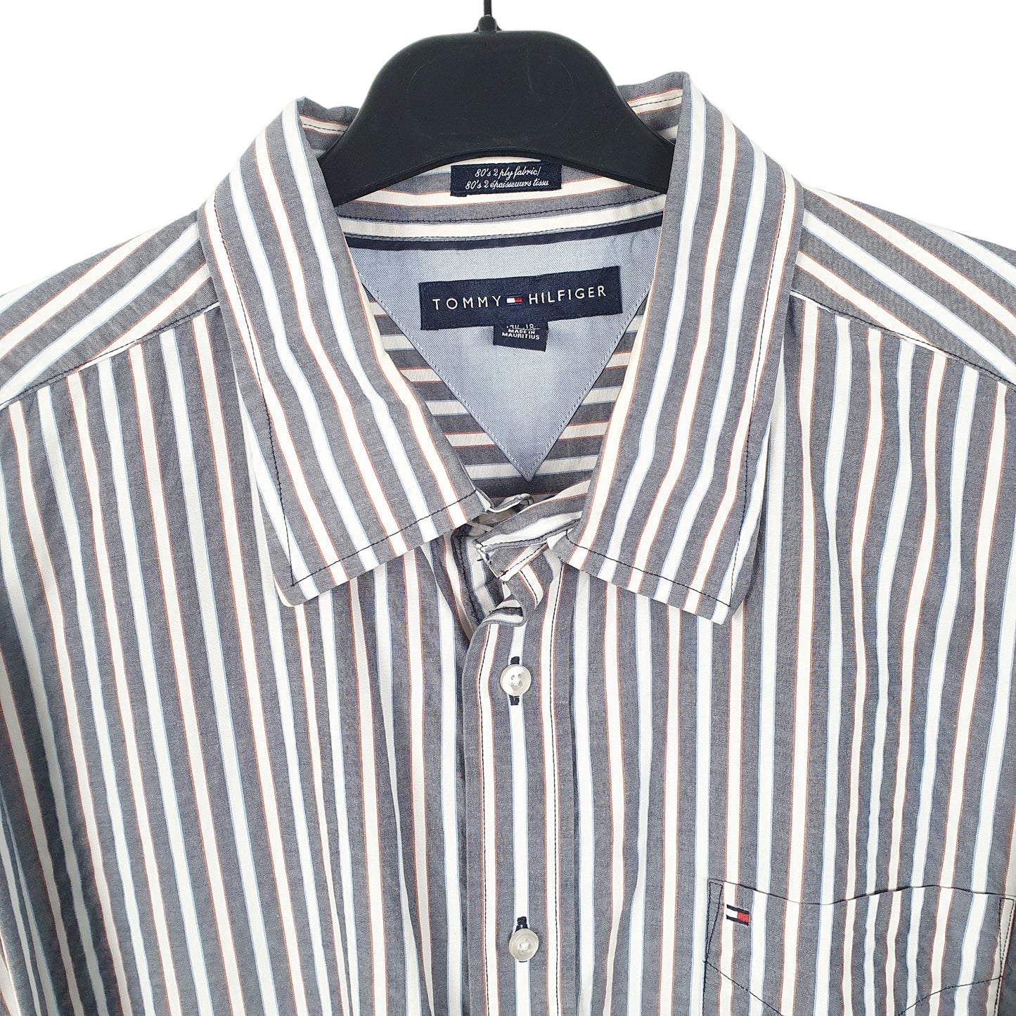 Tommy Hilfiger Long Sleeve Regular Fit Striped Shirt Grey