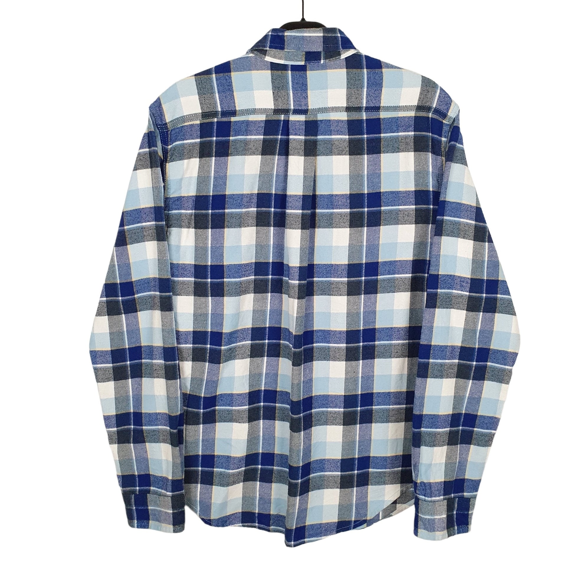 Merona Flannel Shacket Long Sleeve Regular Fit Check Shirt Blue