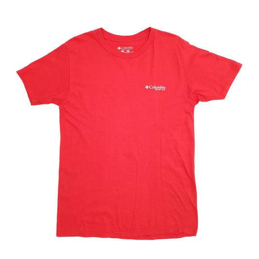 Mens Red Columbia Sportswear  Short Sleeve T Shirt