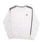 Mens White Adidas  Crewneck Jumper