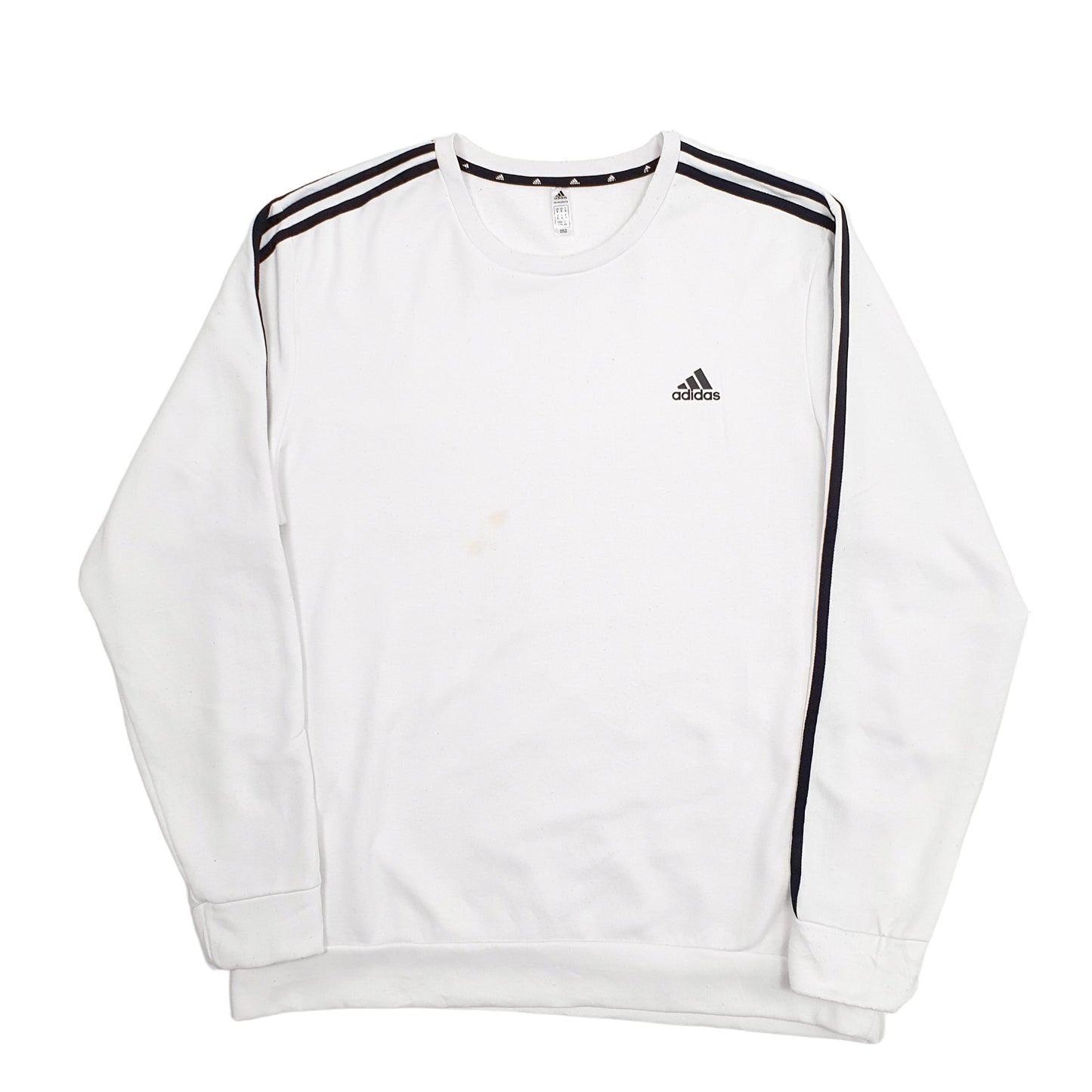 Mens White Adidas  Crewneck Jumper