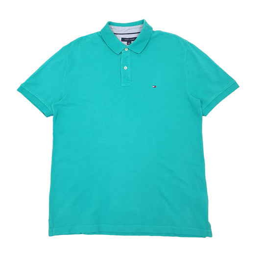 Mens Green Tommy Hilfiger  Short Sleeve Polo Shirt