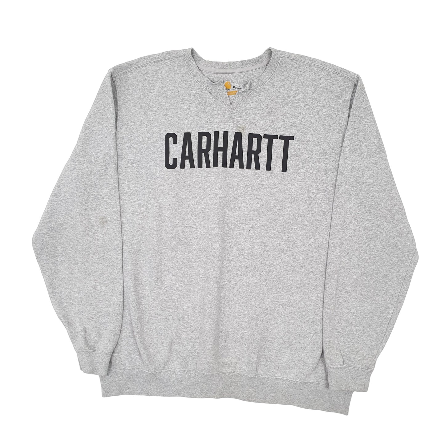 Mens Grey Carhartt Spellout Crewneck Jumper