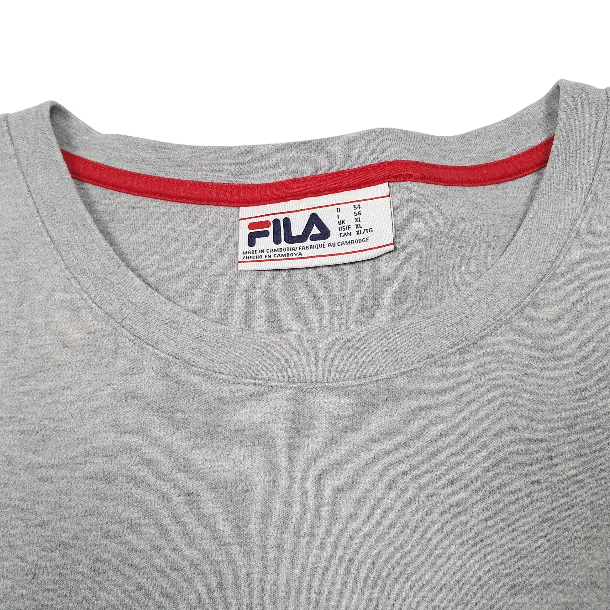 Mens Grey Fila Sweatshirt Crewneck Jumper