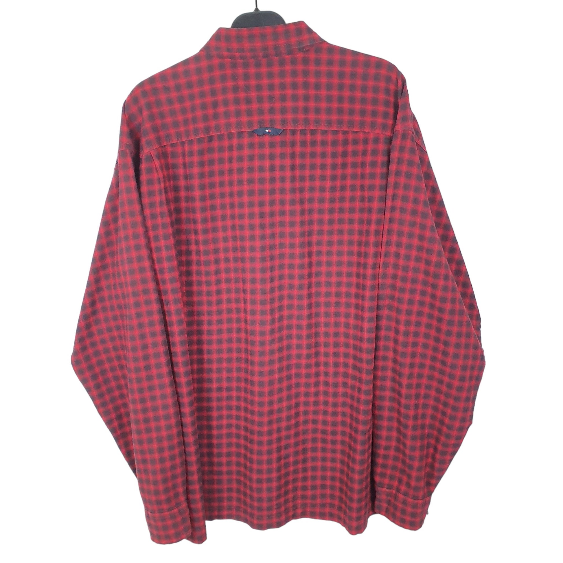 Tommy Hilfiger Flannel Overshirt Shacket Long Sleeve Regular Fit Check Shirt Red