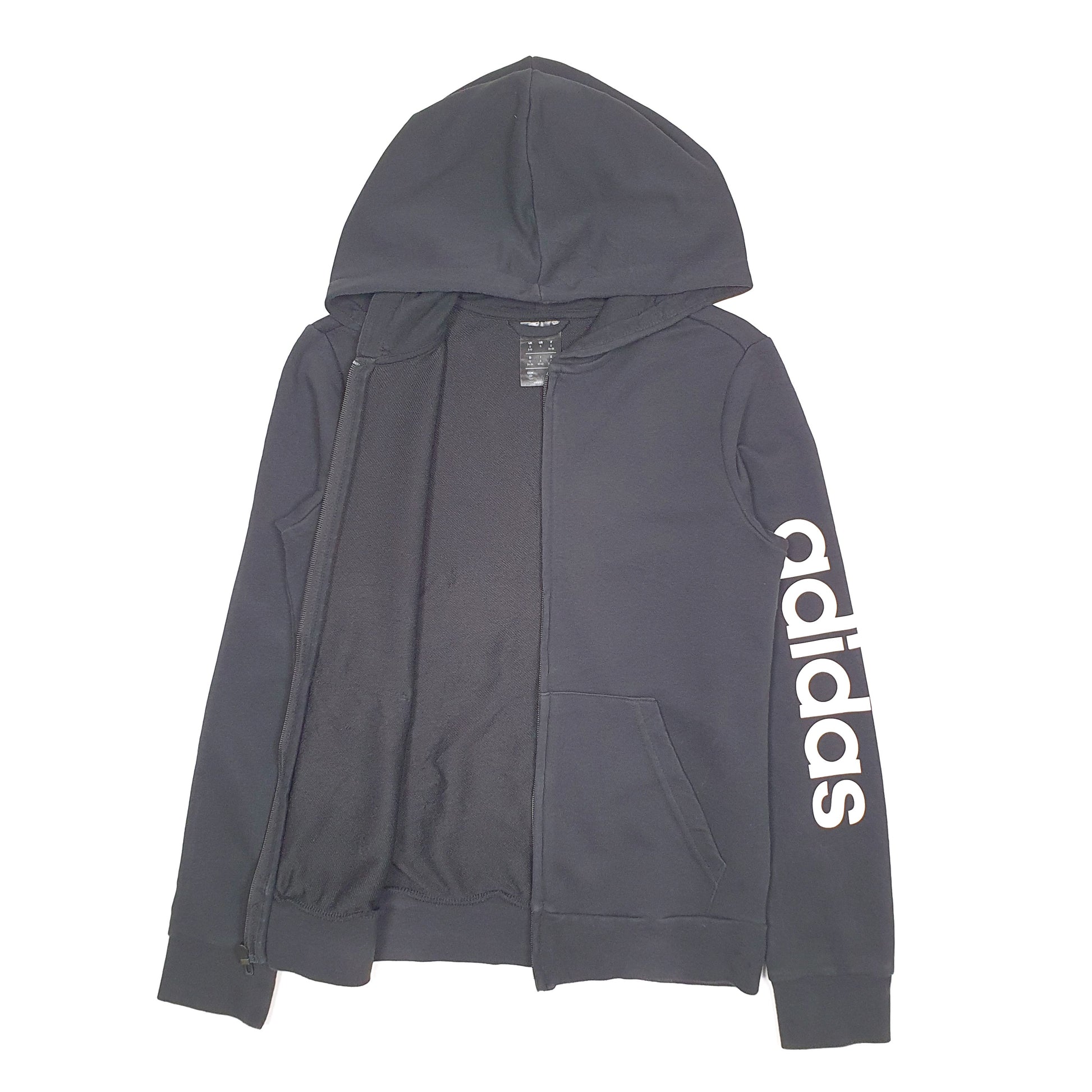 Womens Black Adidas Hoodie Full Zip Jumper