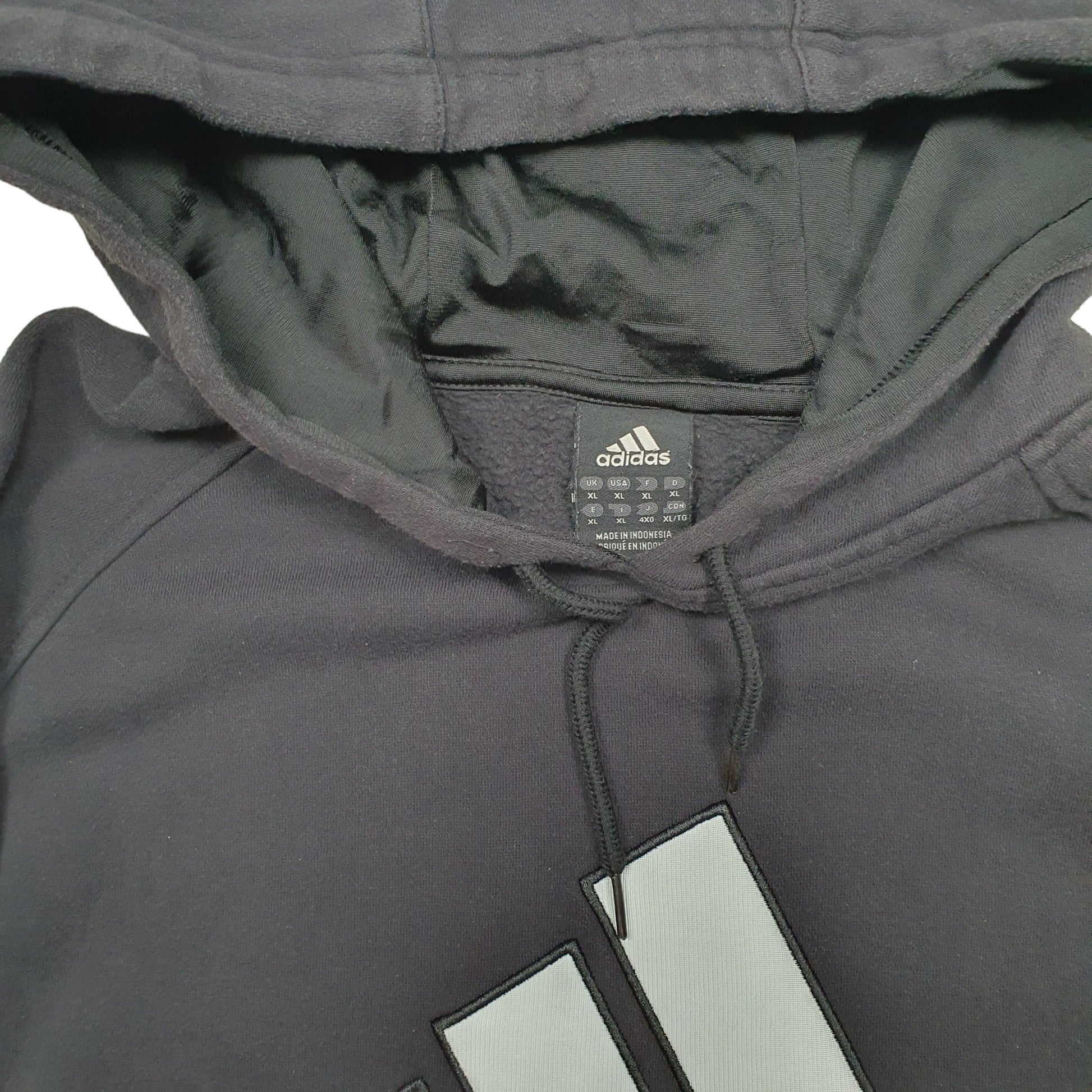 Mens Black Adidas Spellout Hoodie Jumper