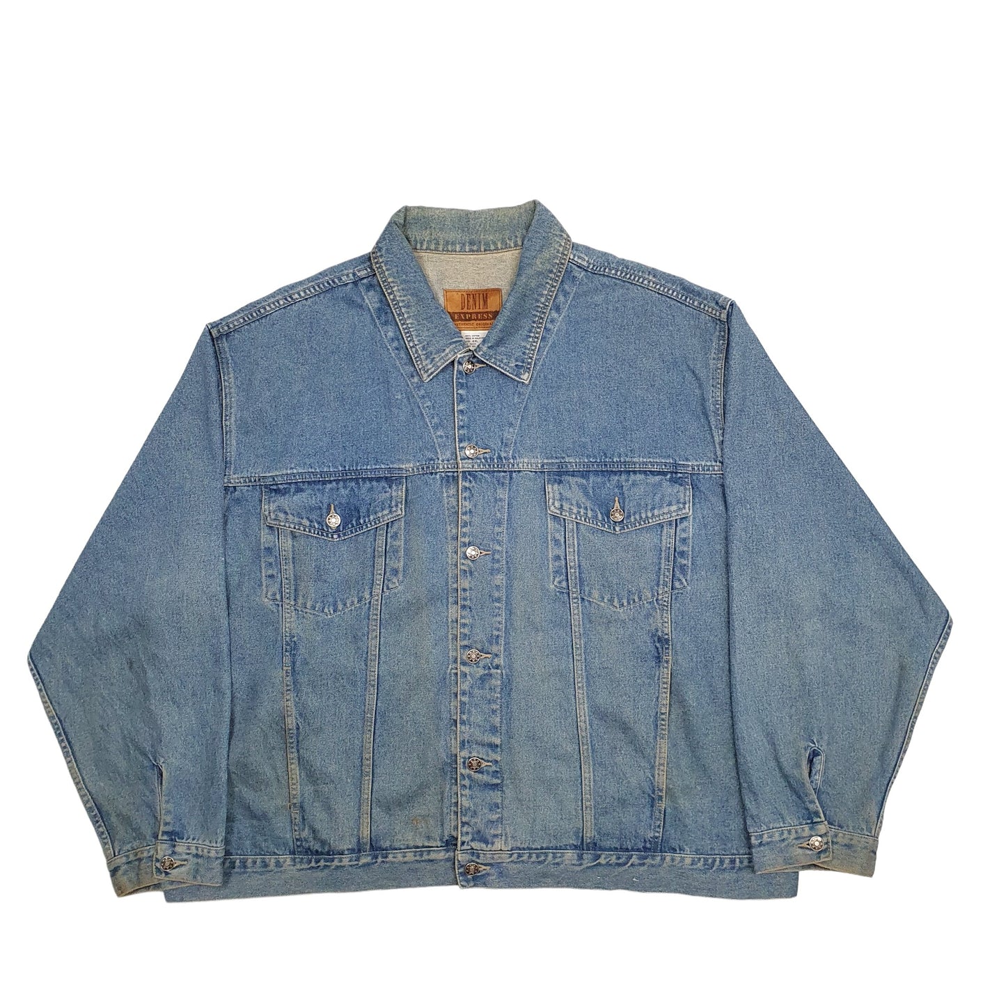 Mens Blue Denim Express Trucker Denim Jacket Coat