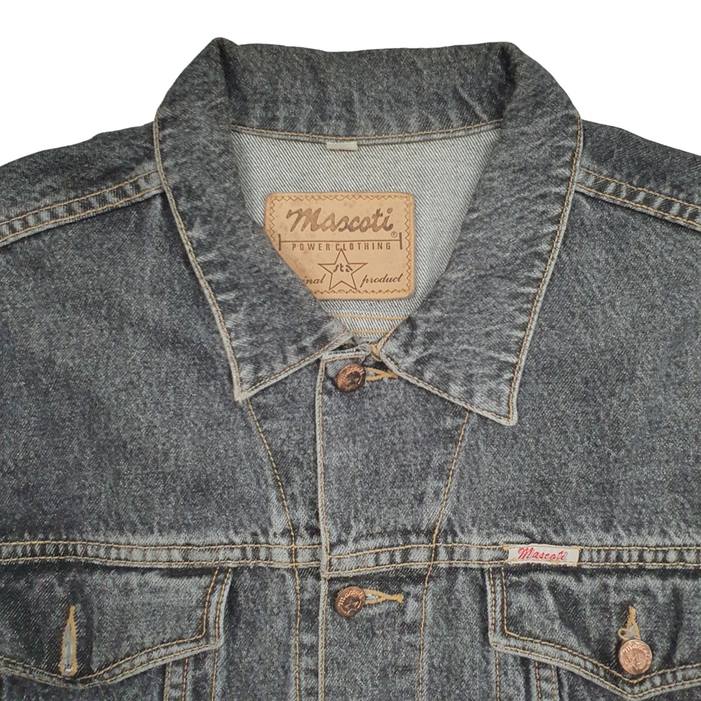 Mens Black Mascoti Trucker Denim Jacket Coat