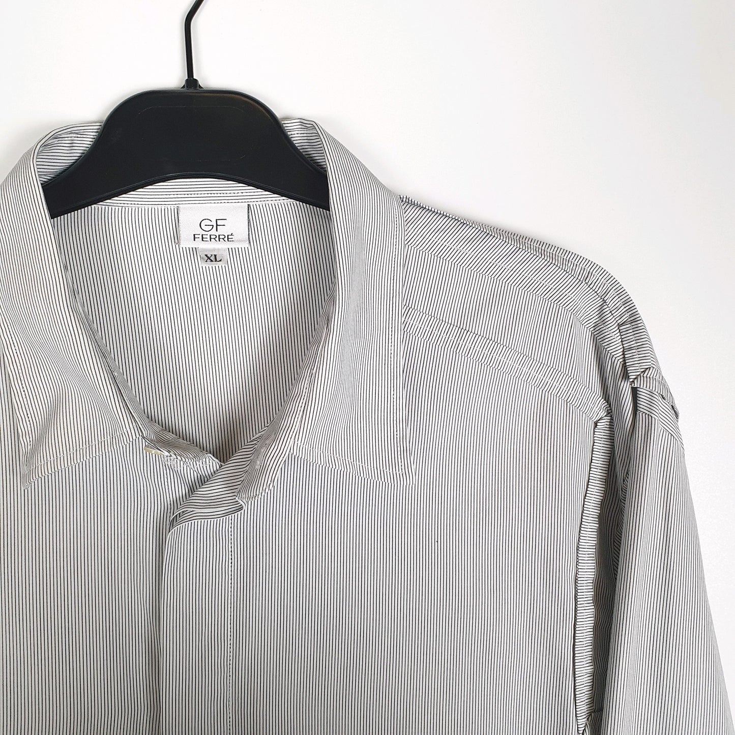 Gianfranco Ferre Long Sleeve Regular Fit Striped Shirt Grey