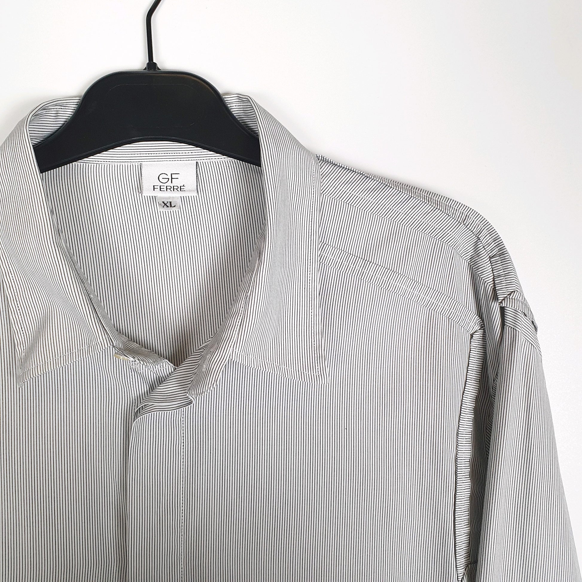 Gianfranco Ferre Long Sleeve Regular Fit Striped Shirt Grey