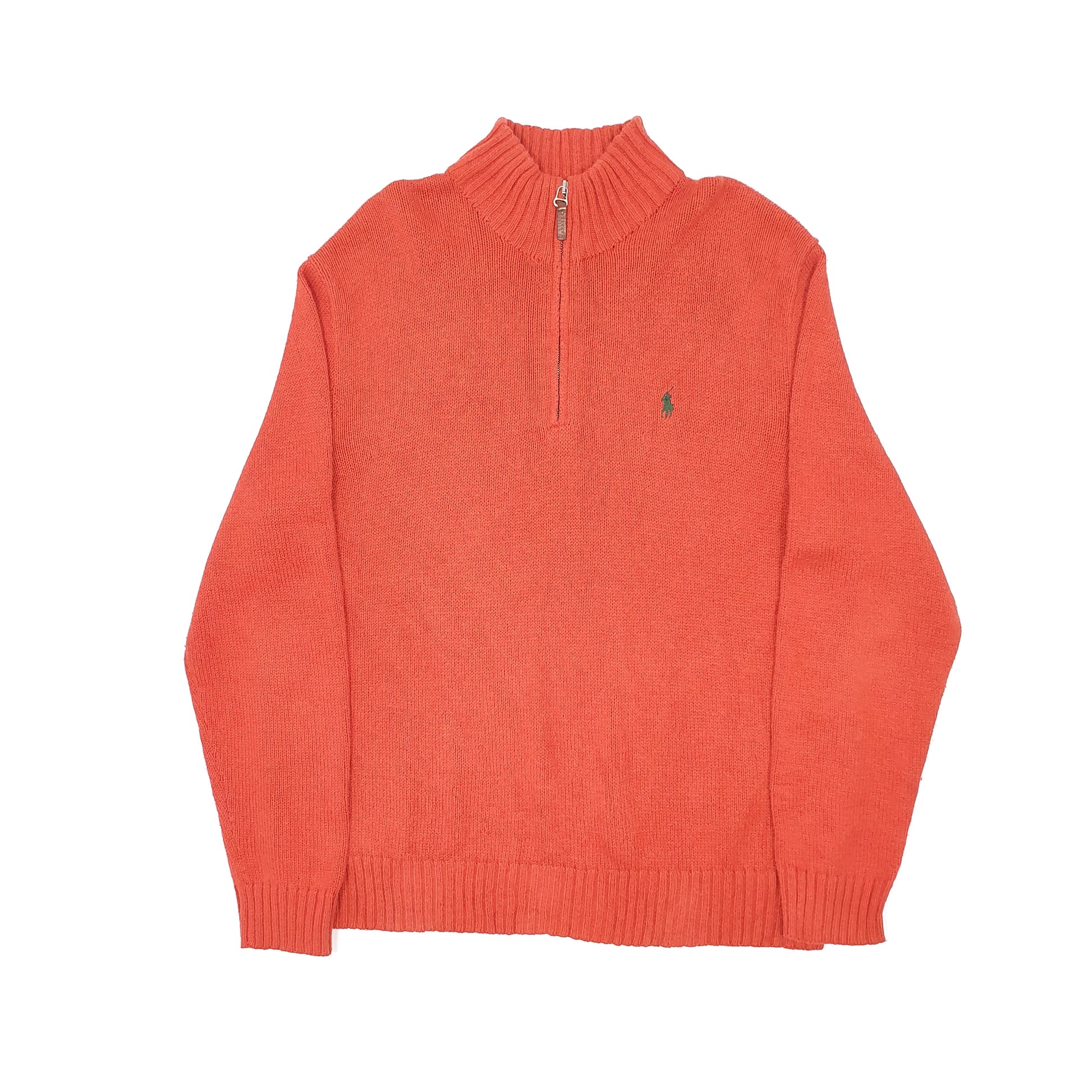 Polo Ralph Lauren Knit Quarter Zip L Orange