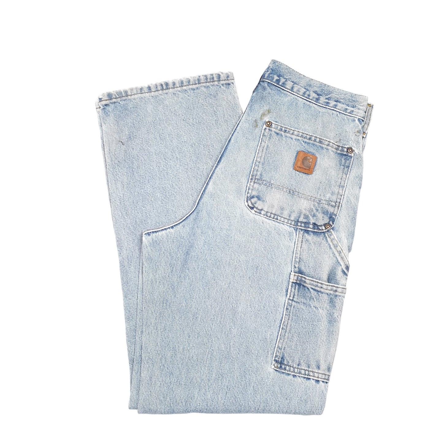 Mens Blue Carhartt Double Knee Riveted Carpenter JeansW30 L32