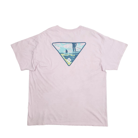 Mens Pink Columbia Sportswear Performance Fishing Gear PFG Short Sleeve T Shirt