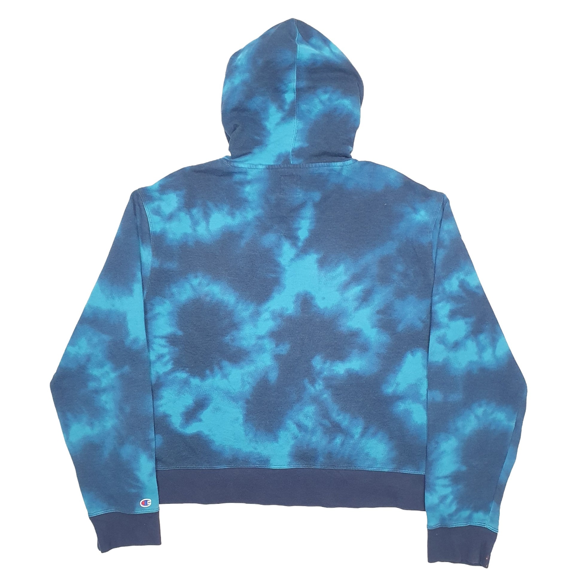 Womens Blue Champion Tye Dye Hoodie Jumper