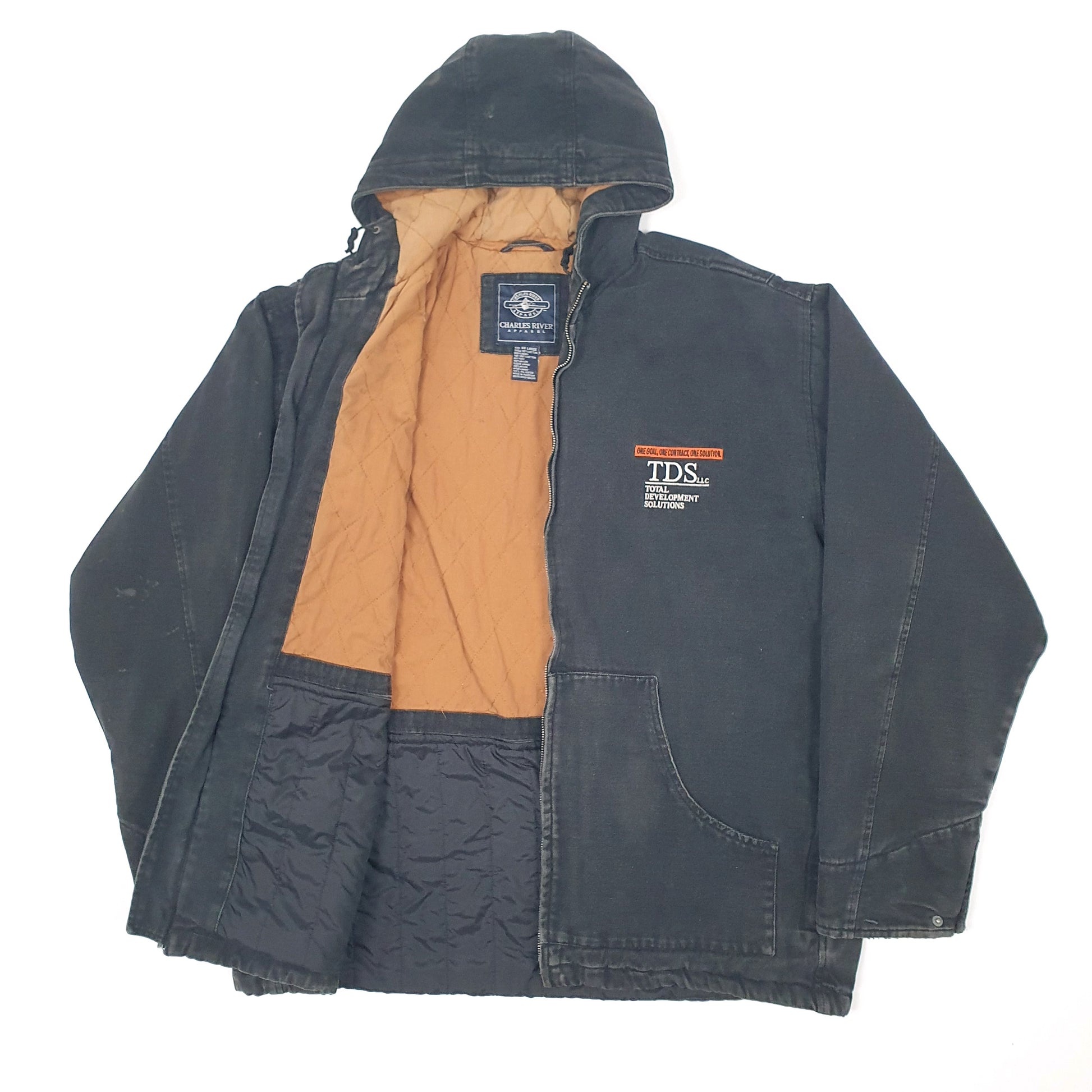 Mens Grey Charles River Insulated Workwear Jacket Coat