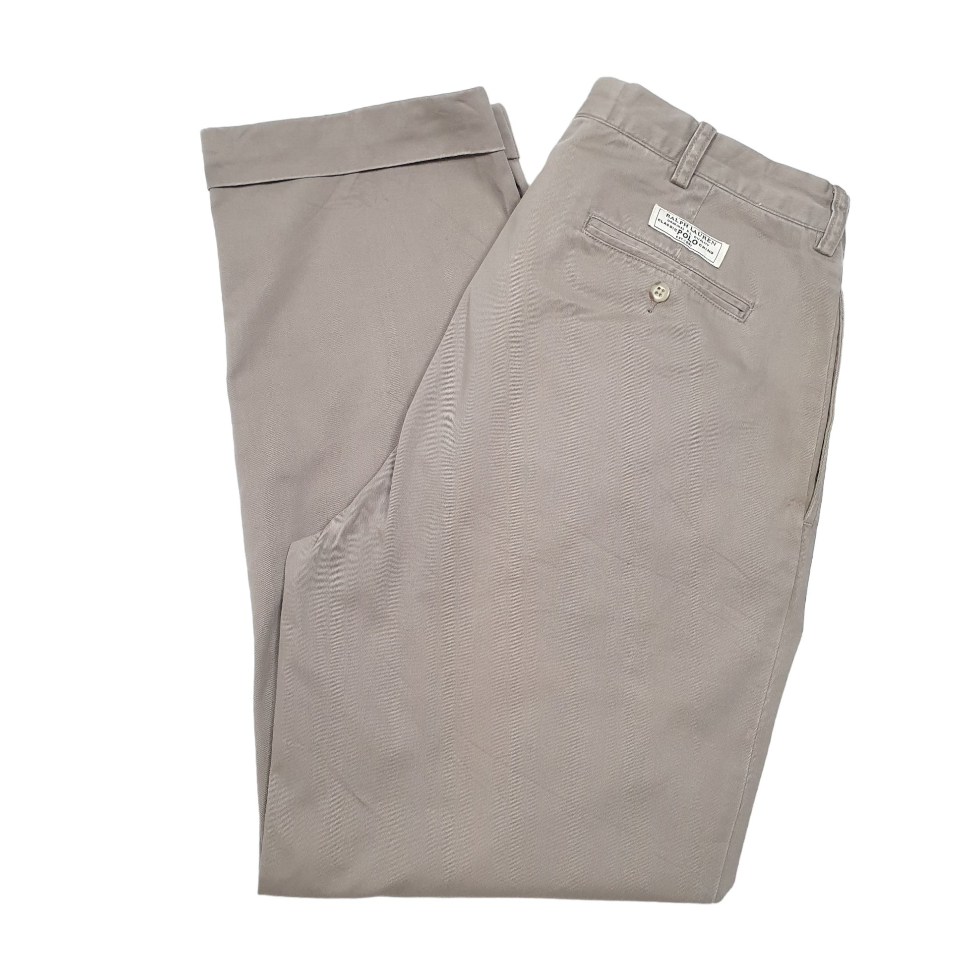 Mens Beige Polo Ralph Lauren Hammond Pant Double Pleated Chino Trousers