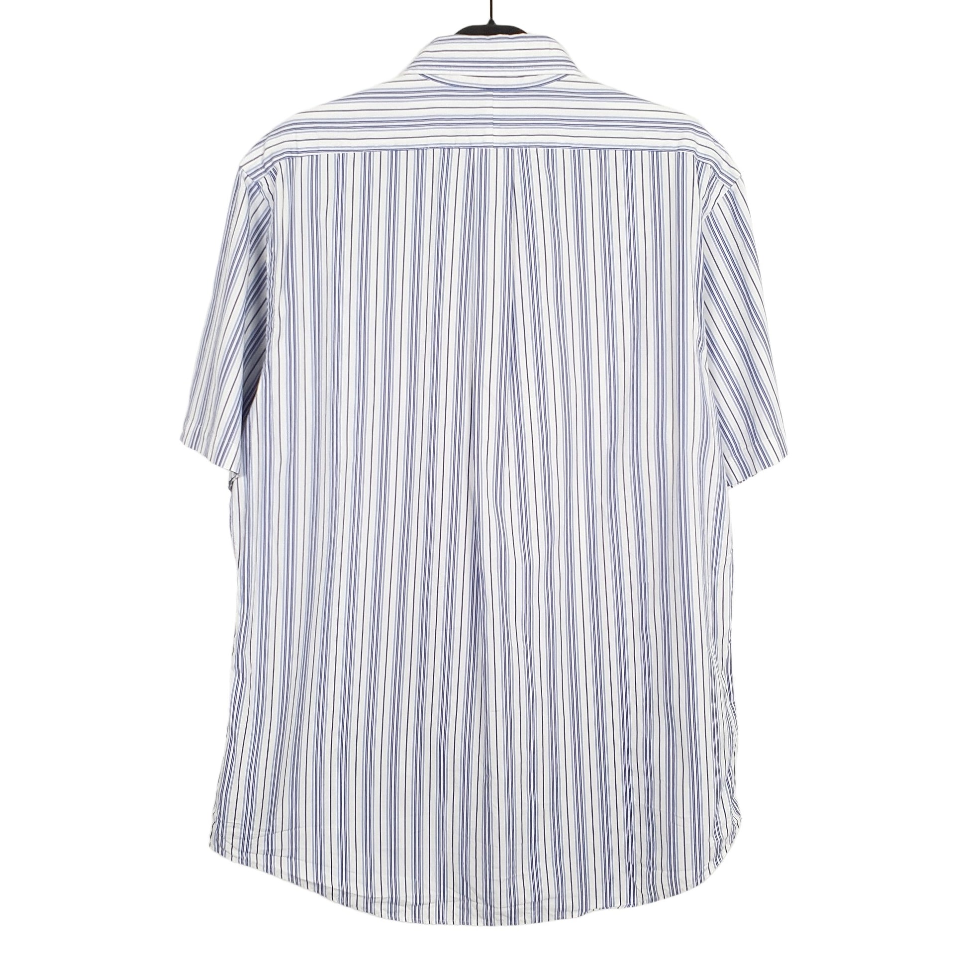 Ralph Lauren Short Sleeve Custom Fit Pinstripe Shirt Blue