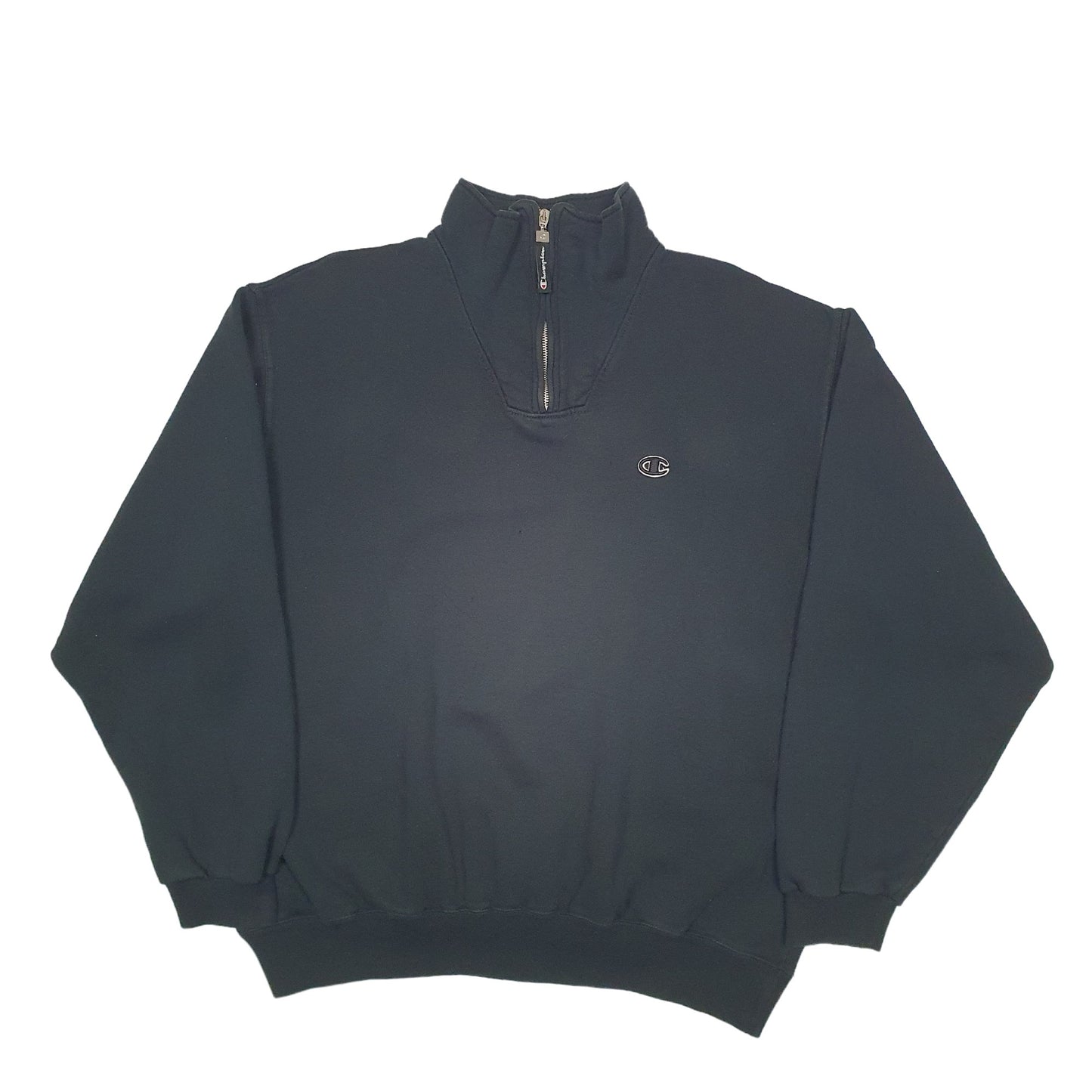 Mens Black Champion  Quarter Zip Jumper