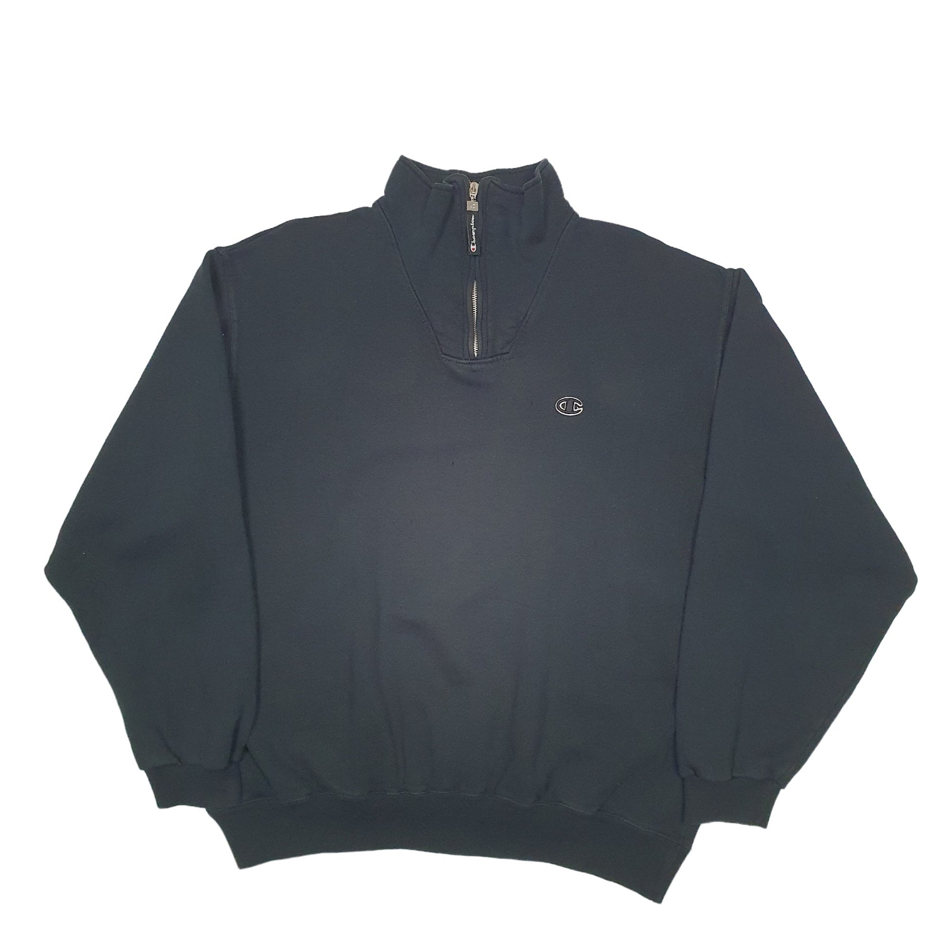 Mens Black Champion  Quarter Zip Jumper