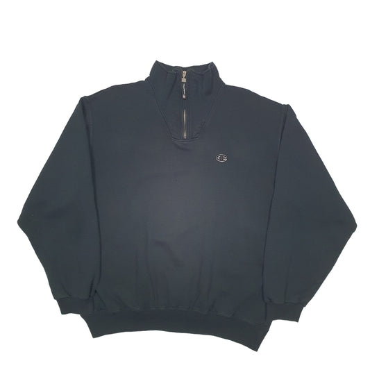 Mens Black Champion  Quarter Zip Jumper