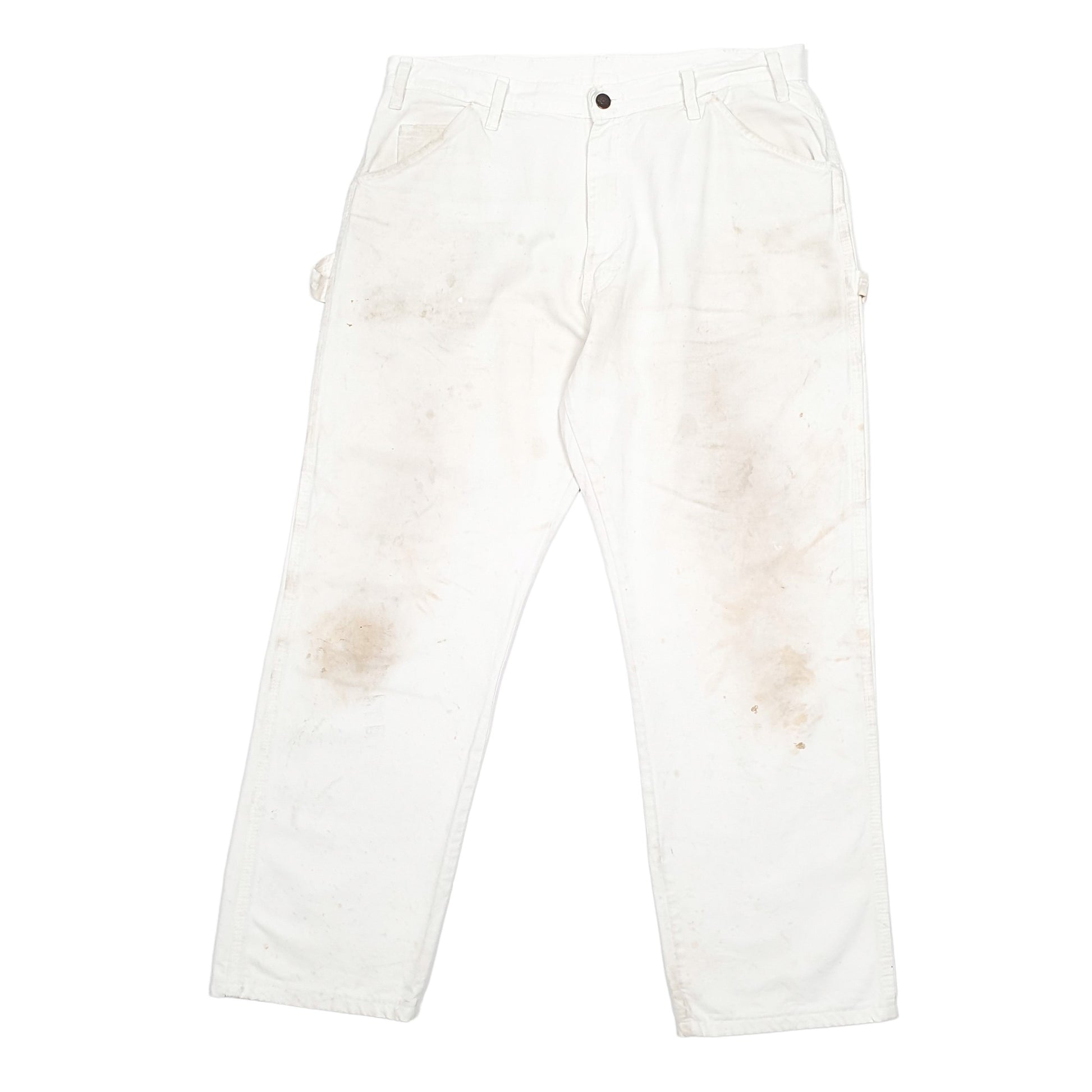 Mens White Dickies  Carpenter Trousers