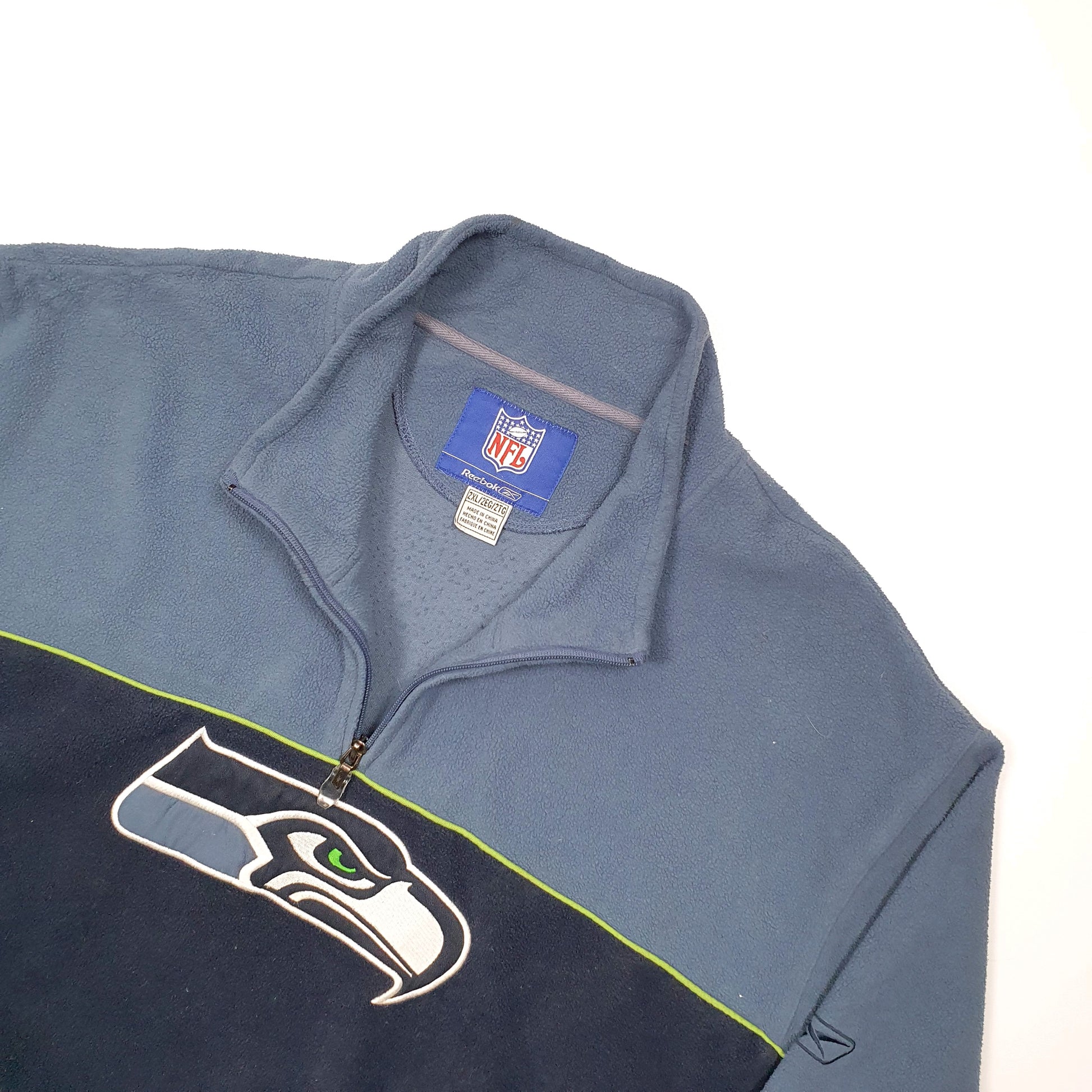 NFL Seattle Seahawks Quarter Zip Fleece XXL Navy